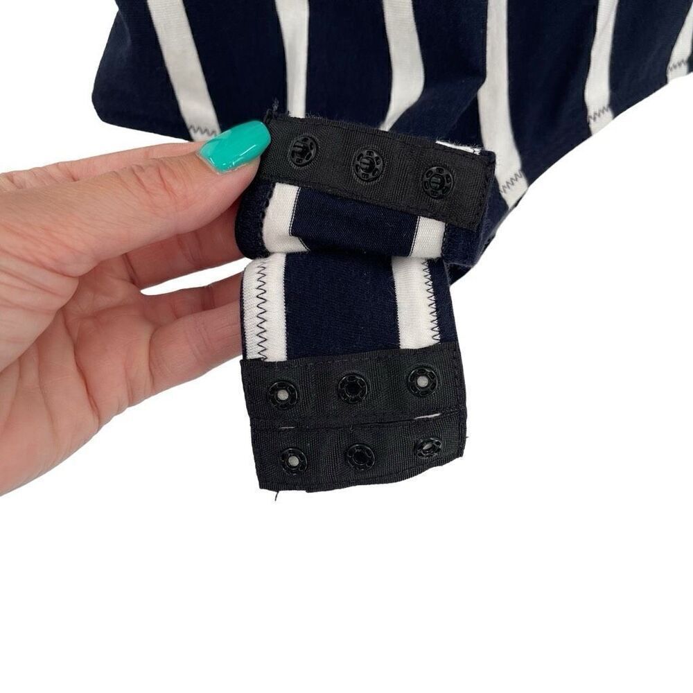 Madewell Scoop Back Bodysuit Sleeveless Rikki Stripe Women Small‎ Blue White - Picture 7 of 11